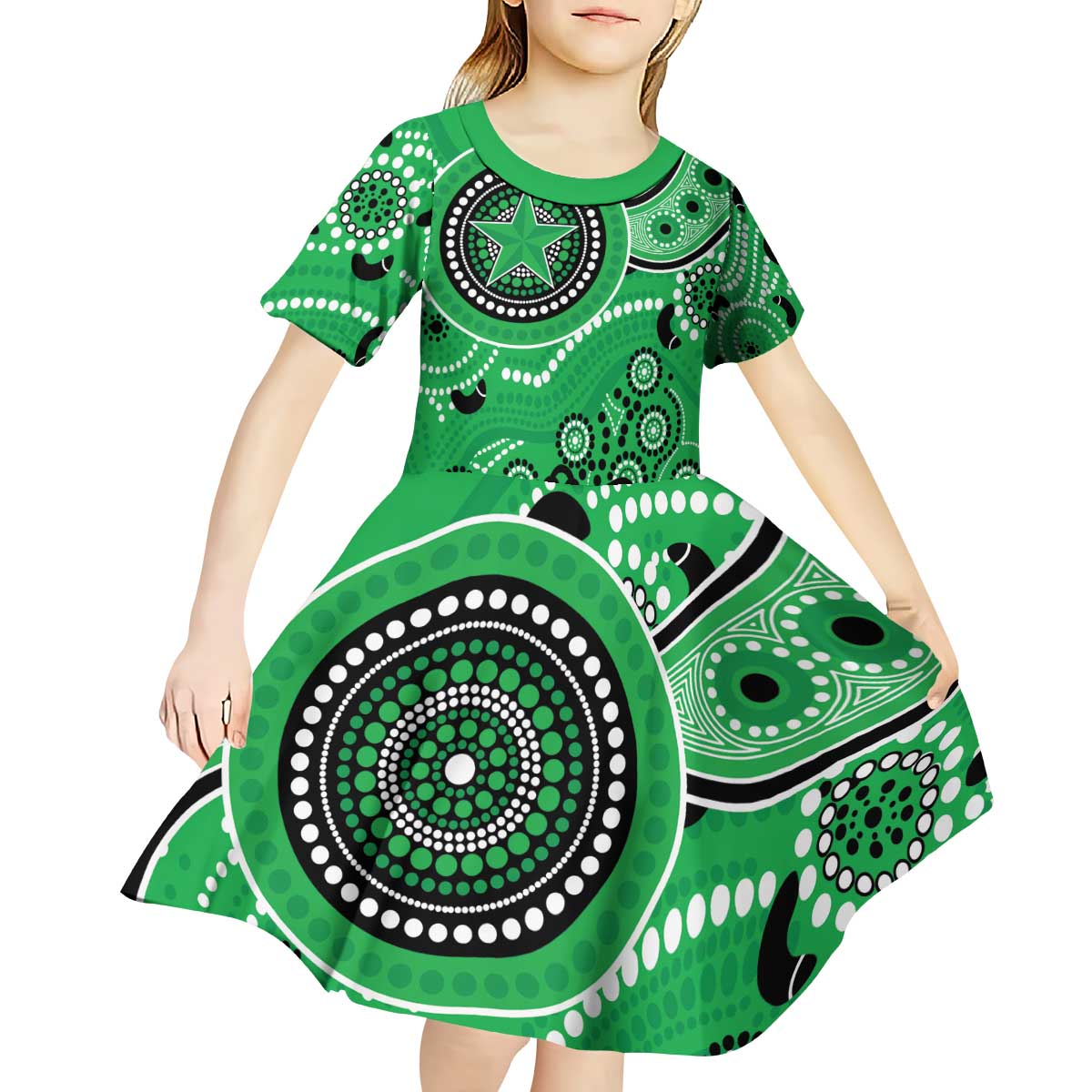 Stars Cricket Custom Kid Short Sleeve Dress Australian Aboriginal - Vibe Hoodie Shop