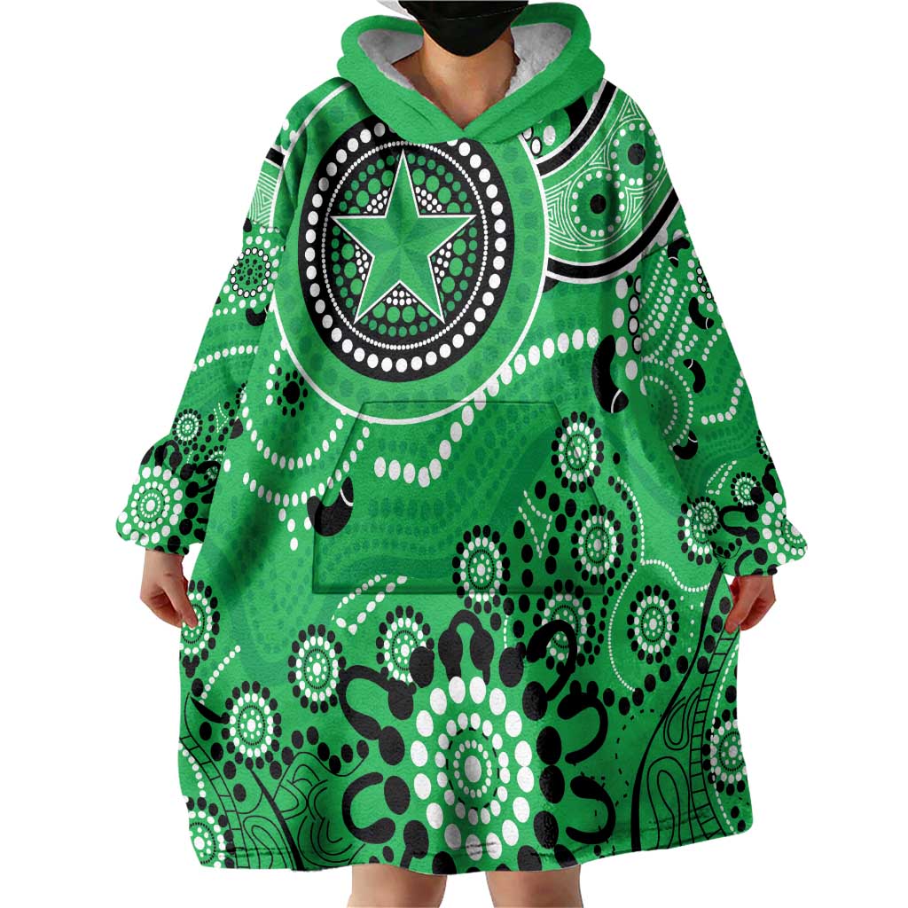 Stars Cricket Custom Wearable Blanket Hoodie Australian Aboriginal - Vibe Hoodie Shop