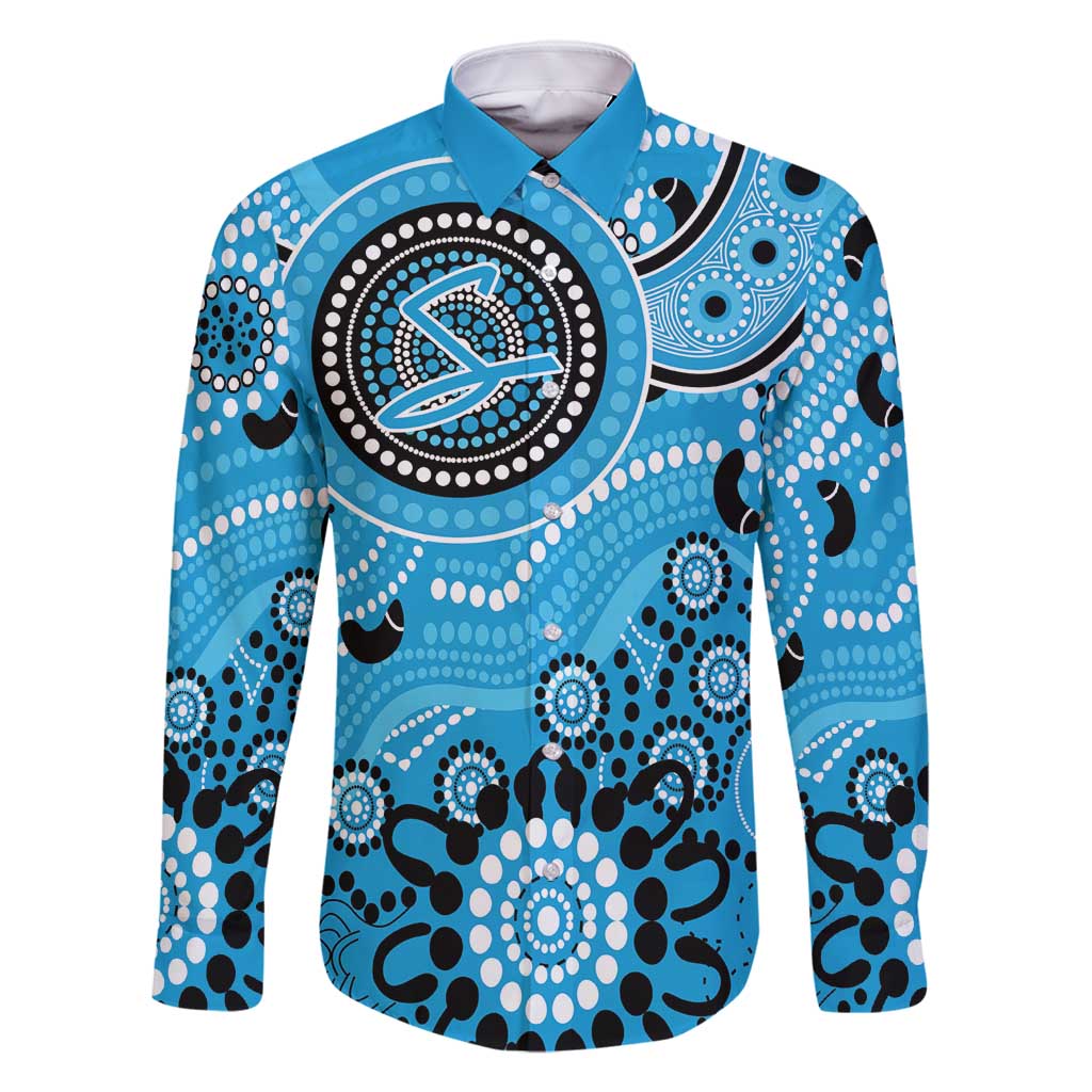 Strikers Cricket Custom Family Matching Long Sleeve Bodycon Dress and Hawaiian Shirt Australian Aboriginal