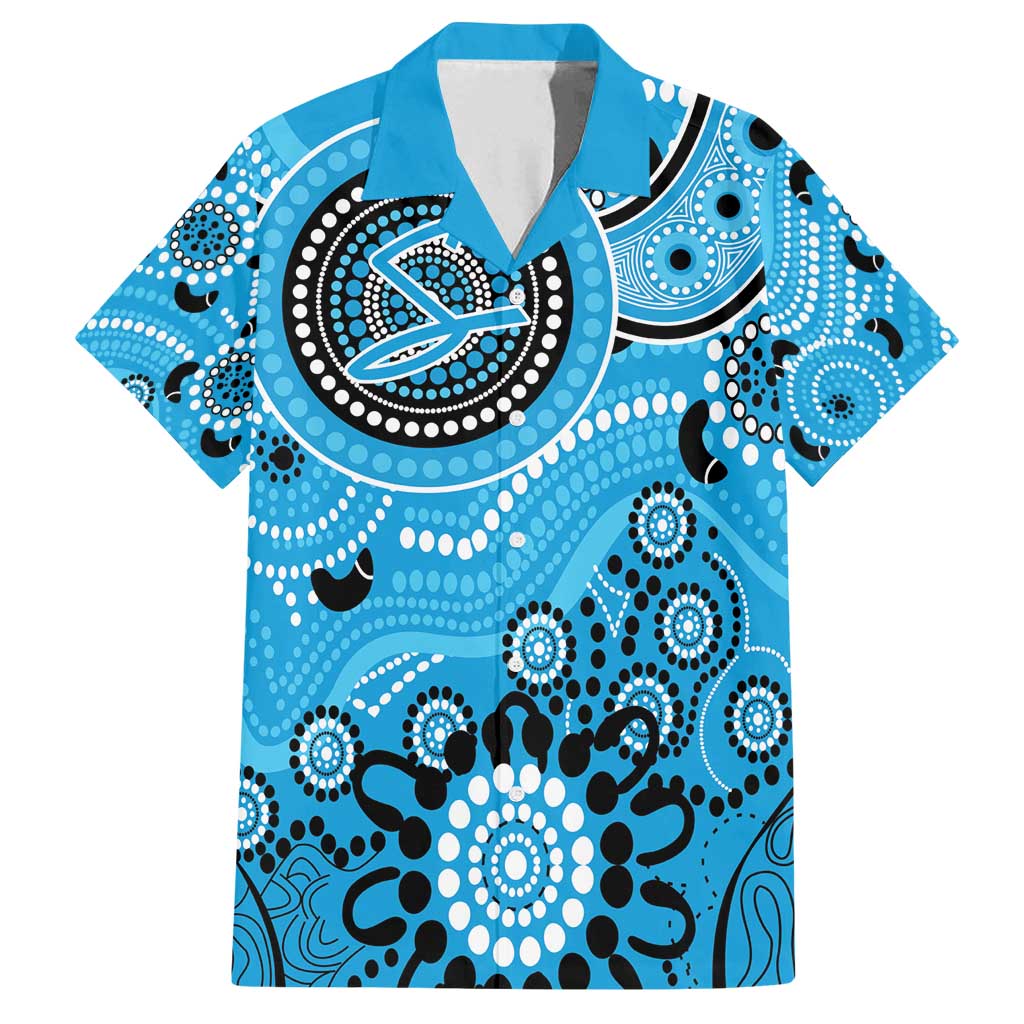 Strikers Cricket Custom Family Matching Off Shoulder Maxi Dress and Hawaiian Shirt Australian Aboriginal