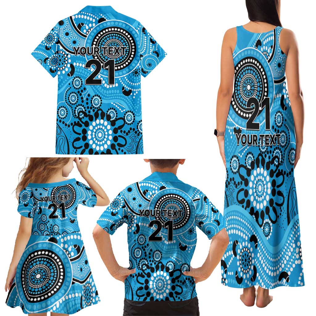 Strikers Cricket Custom Family Matching Tank Maxi Dress and Hawaiian Shirt Australian Aboriginal