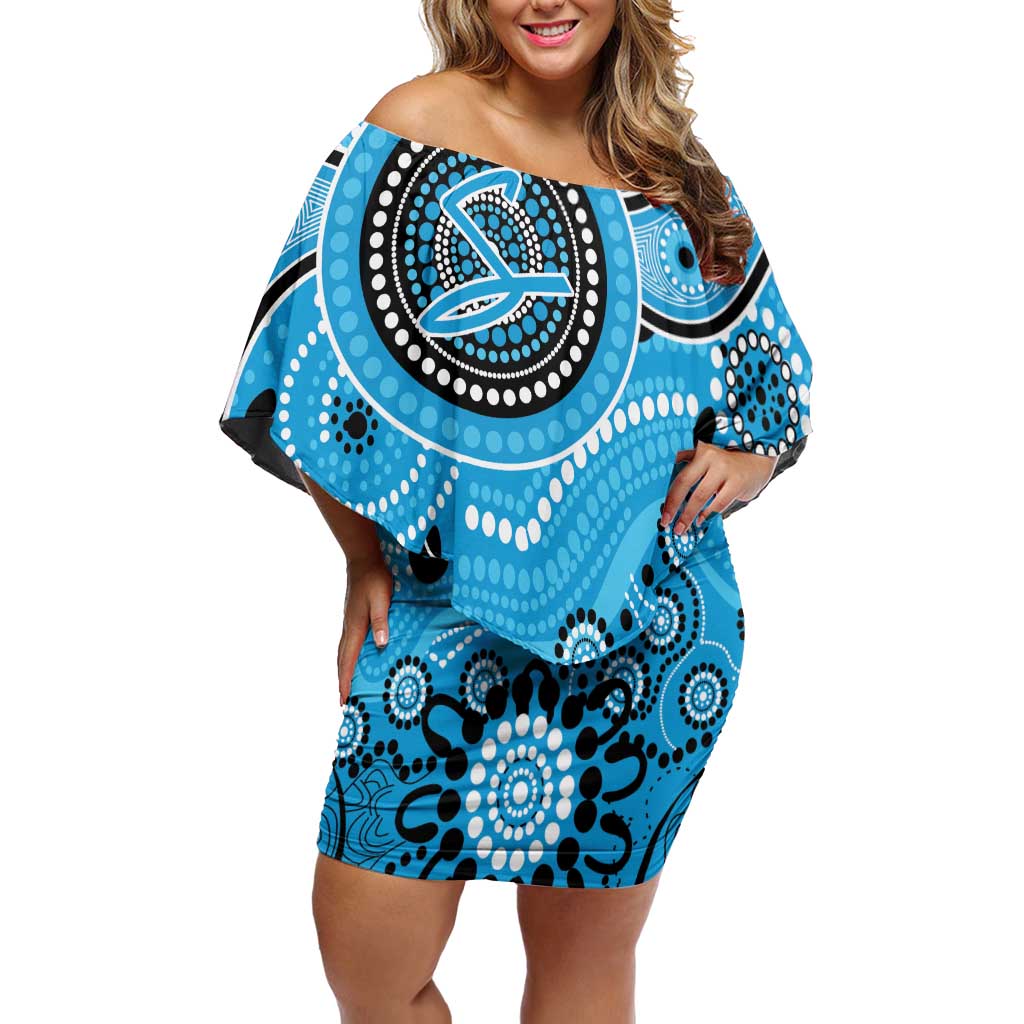 Strikers Cricket Custom Off Shoulder Short Dress Australian Aboriginal