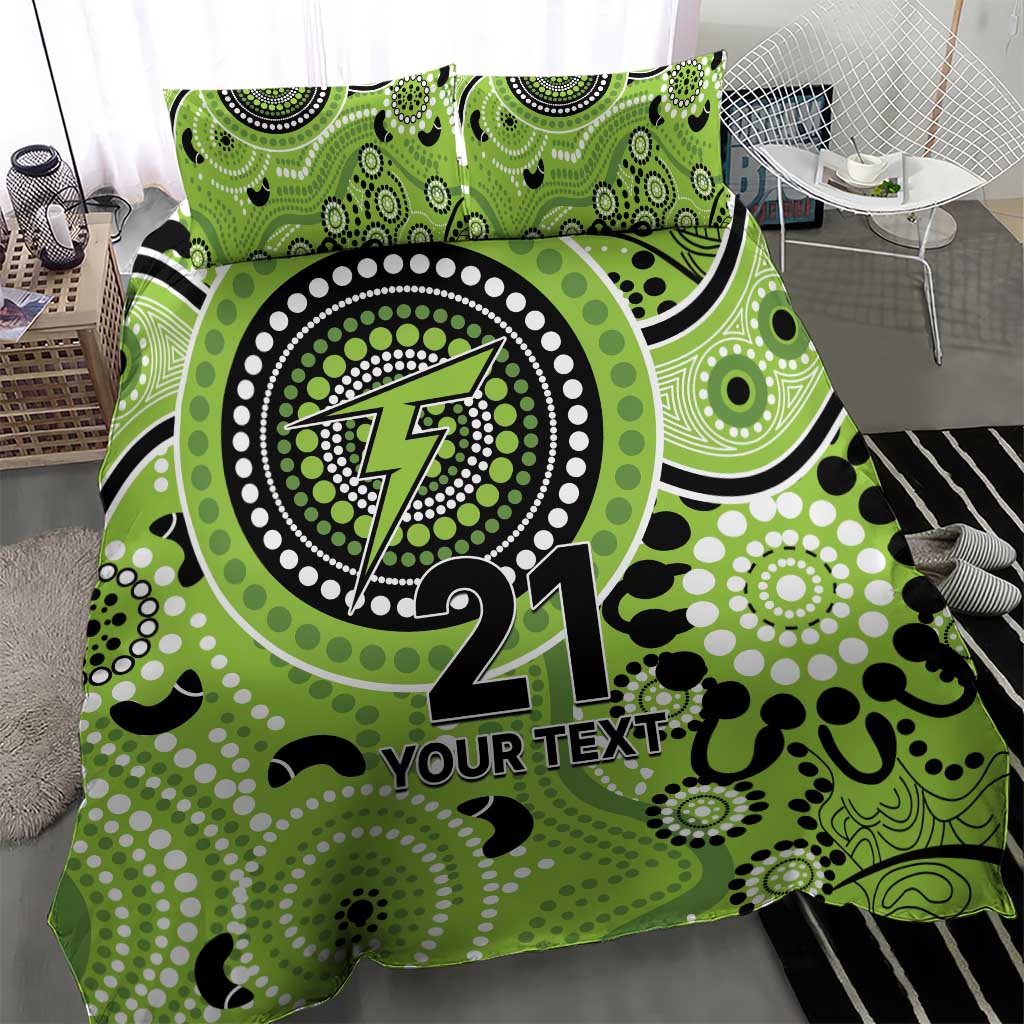 Thunder Cricket Custom Bedding Set Australian Aboriginal - Vibe Hoodie Shop