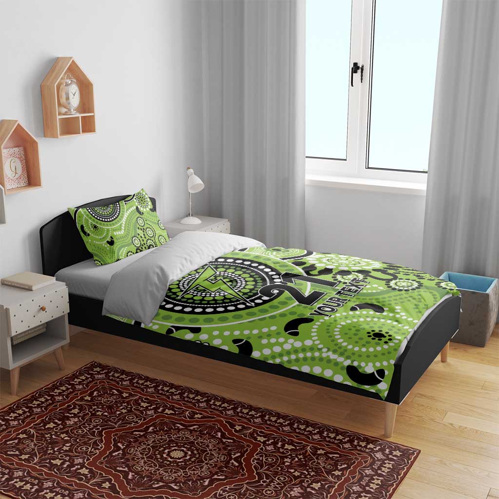 Thunder Cricket Custom Bedding Set Australian Aboriginal - Vibe Hoodie Shop