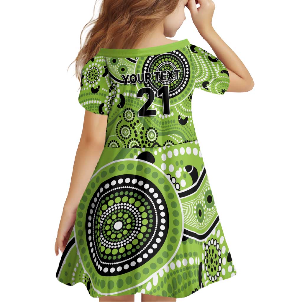 Thunder Cricket Custom Family Matching Long Sleeve Bodycon Dress and Hawaiian Shirt Australian Aboriginal