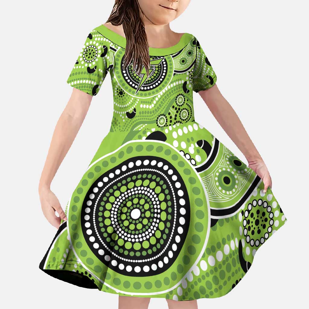 Thunder Cricket Custom Family Matching Mermaid Dress and Hawaiian Shirt Australian Aboriginal