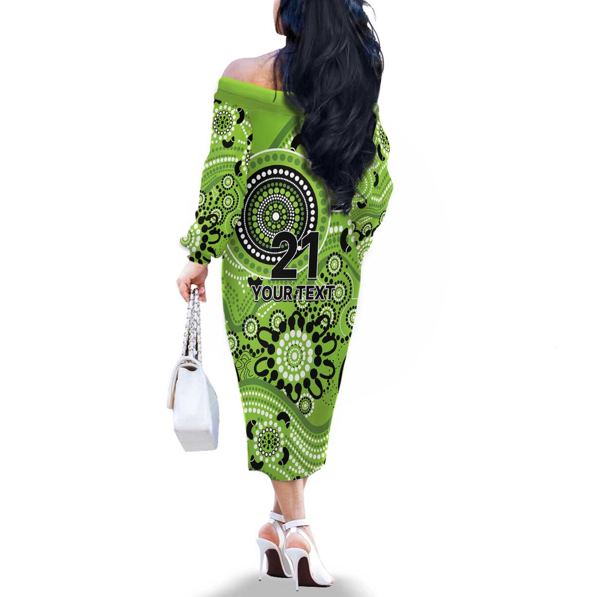 Thunder Cricket Custom Family Matching Off The Shoulder Long Sleeve Dress and Hawaiian Shirt Australian Aboriginal