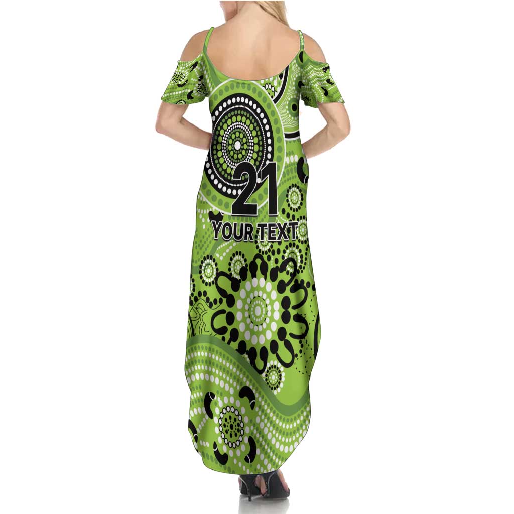 Thunder Cricket Custom Family Matching Summer Maxi Dress and Hawaiian Shirt Australian Aboriginal