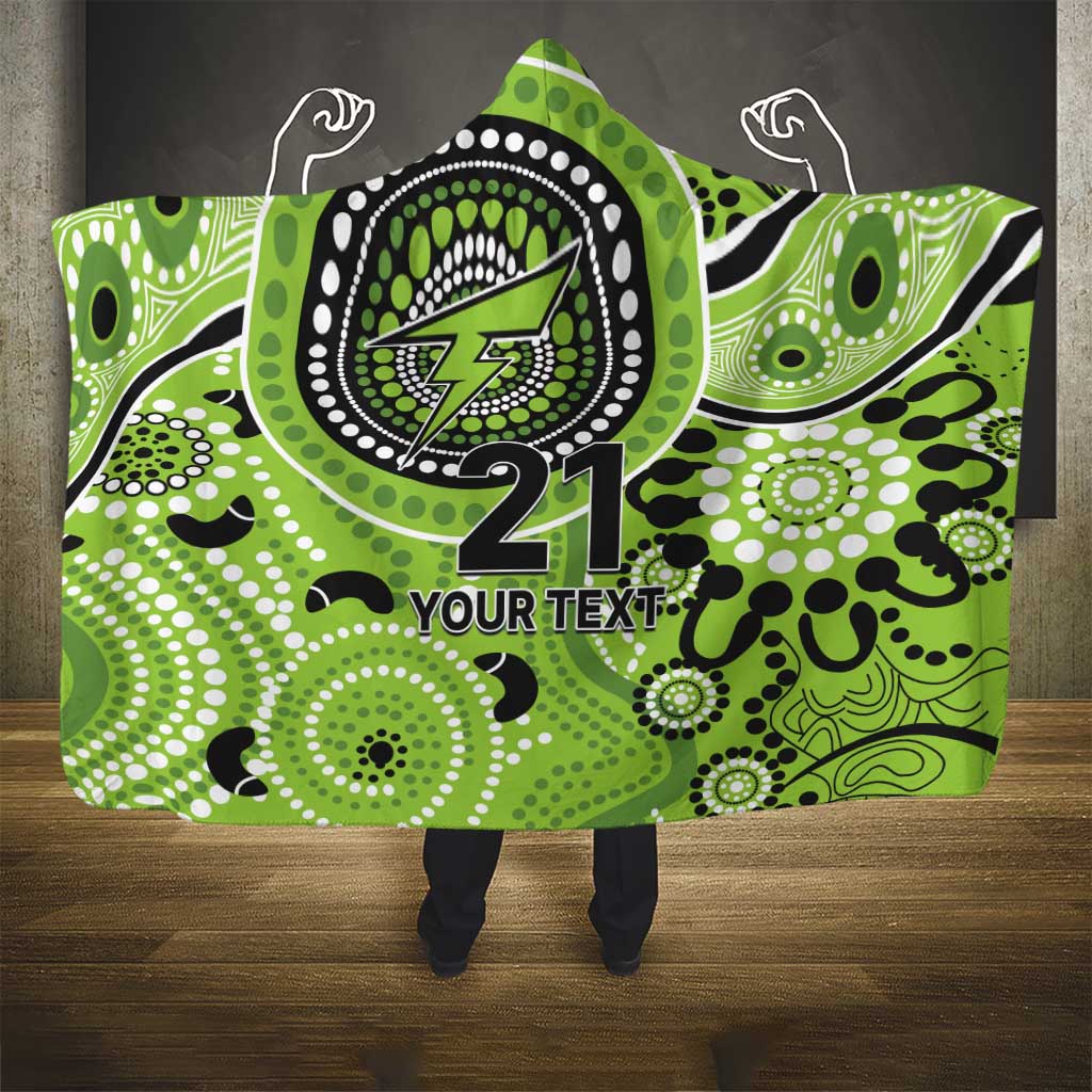 Thunder Cricket Custom Hooded Blanket Australian Aboriginal
