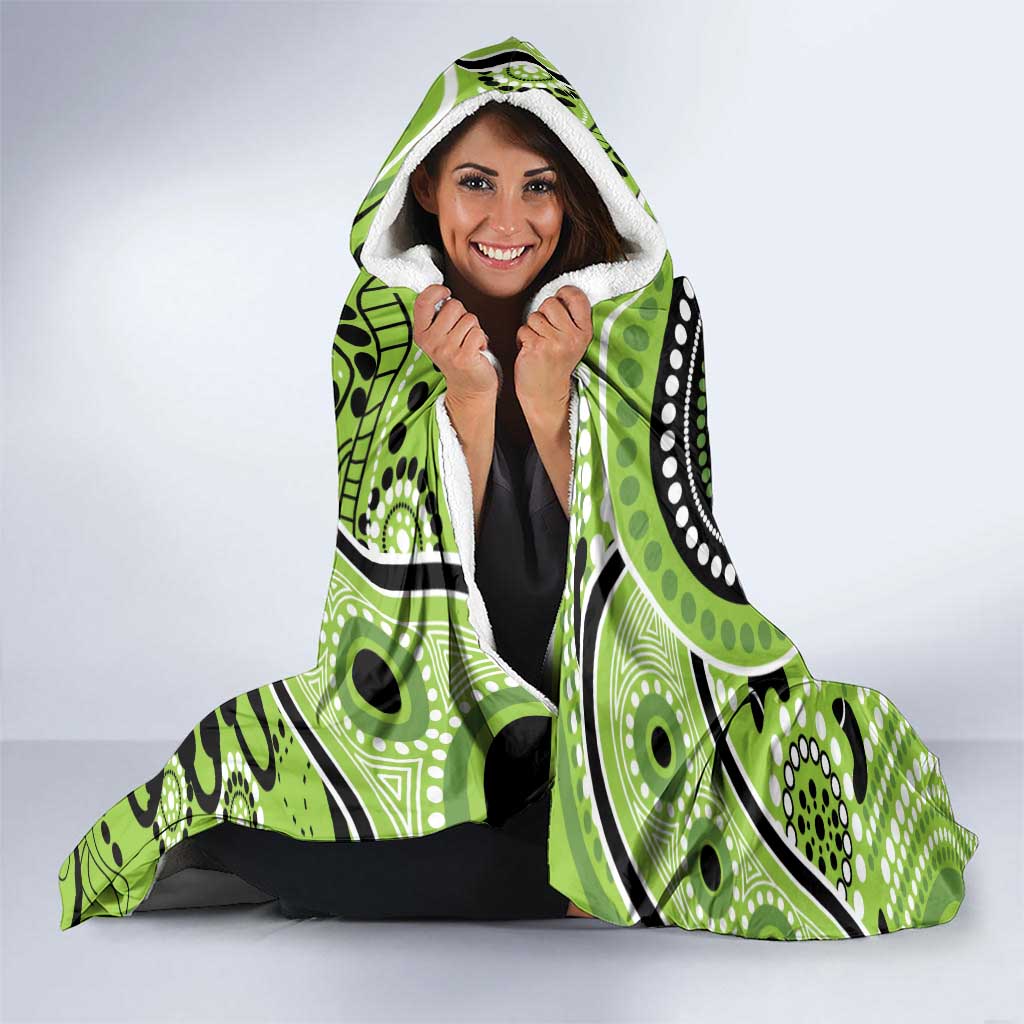 Thunder Cricket Custom Hooded Blanket Australian Aboriginal