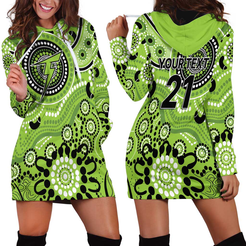 Thunder Cricket Custom Hoodie Dress Australian Aboriginal - Vibe Hoodie Shop