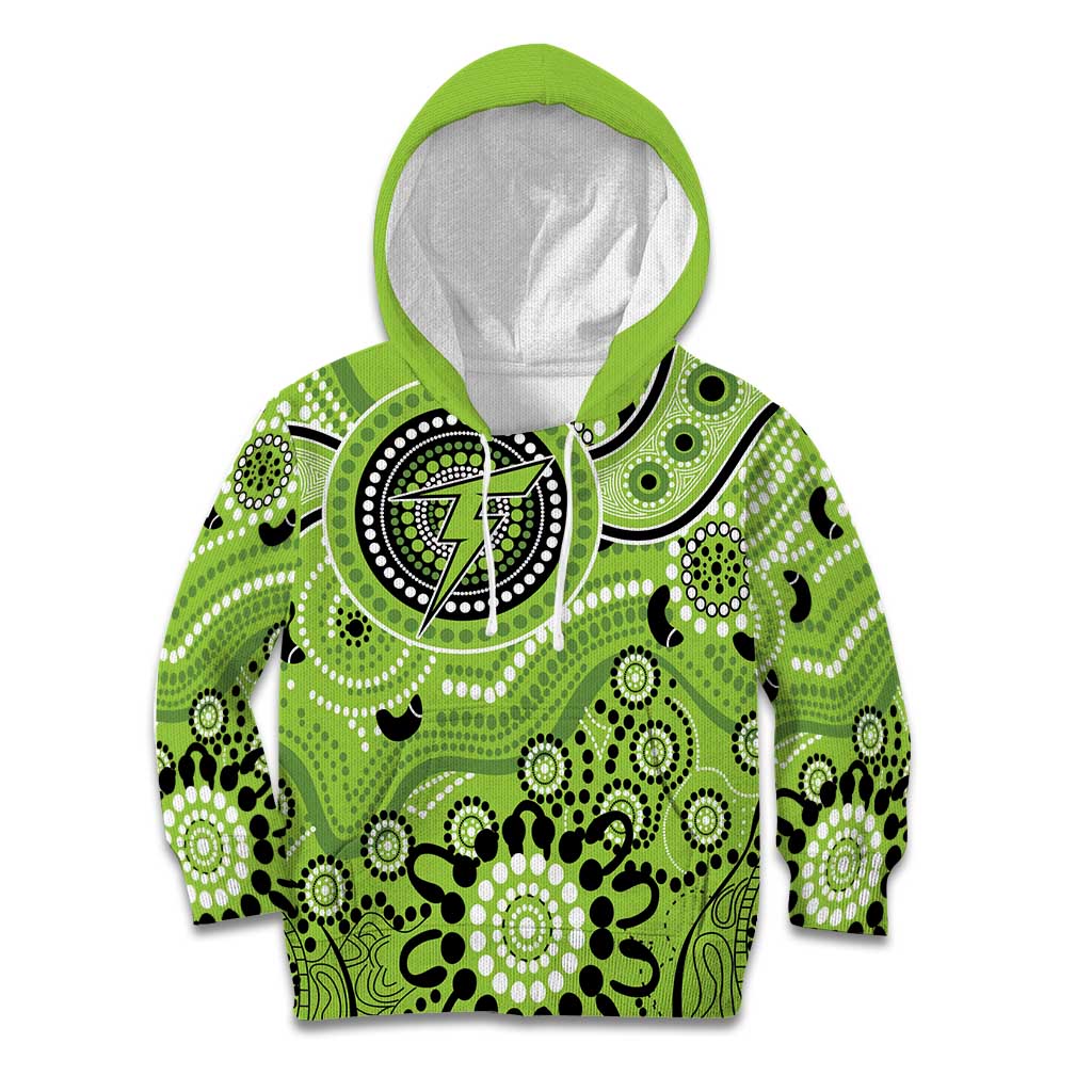 Thunder Cricket Custom Kid Hoodie Australian Aboriginal - Vibe Hoodie Shop