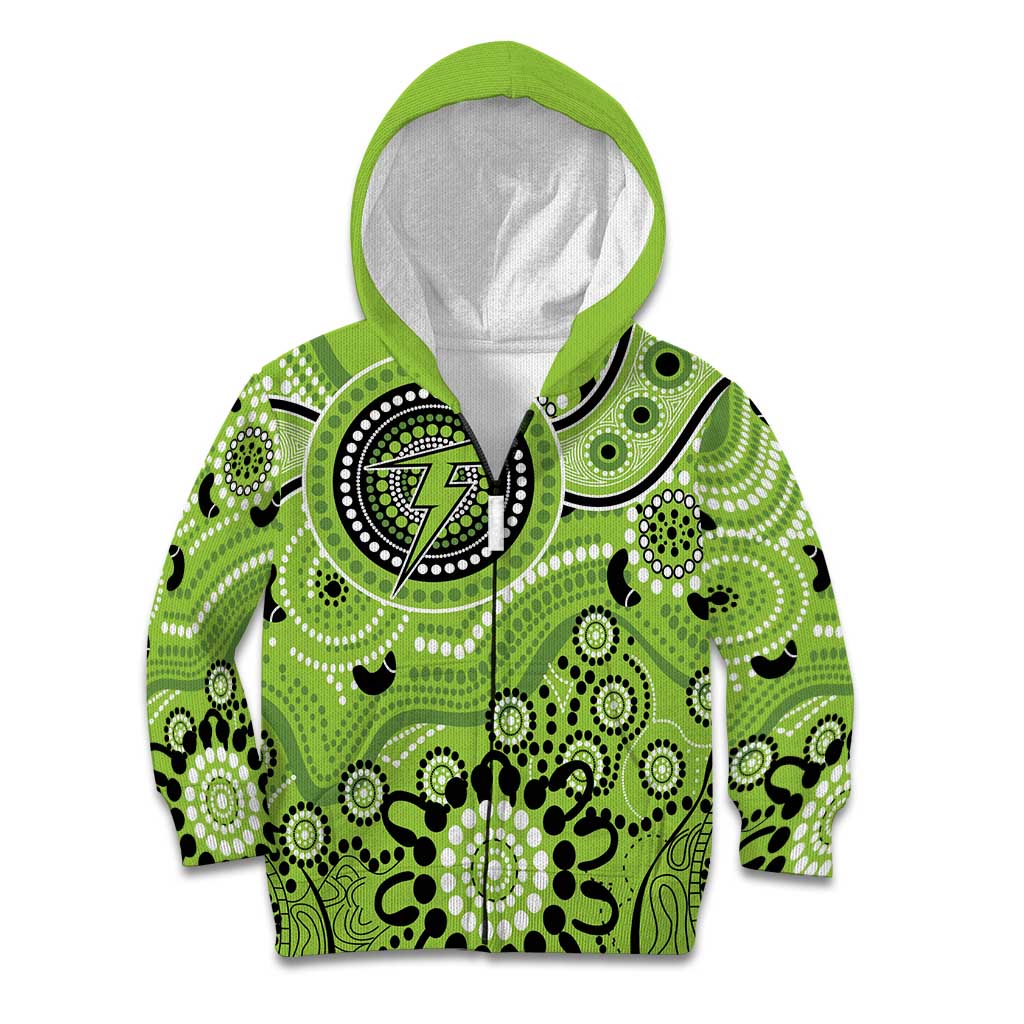 Thunder Cricket Custom Kid Hoodie Australian Aboriginal - Vibe Hoodie Shop