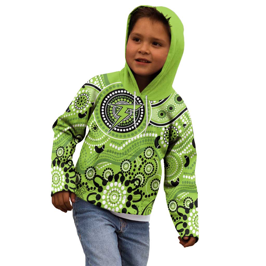 Thunder Cricket Custom Kid Hoodie Australian Aboriginal - Vibe Hoodie Shop