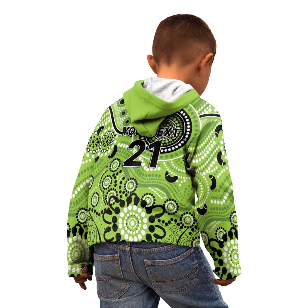 Thunder Cricket Custom Kid Hoodie Australian Aboriginal - Vibe Hoodie Shop