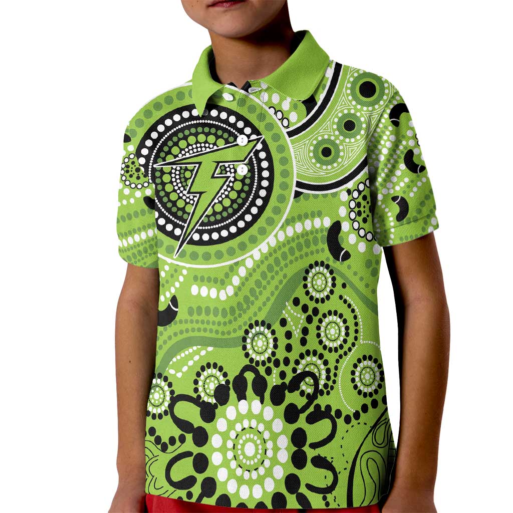 Thunder Cricket Custom Kid Polo Shirt Australian Aboriginal - Vibe Hoodie Shop