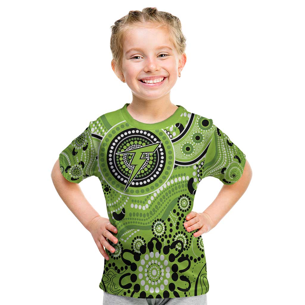 Thunder Cricket Custom Kid T Shirt Australian Aboriginal - Vibe Hoodie Shop