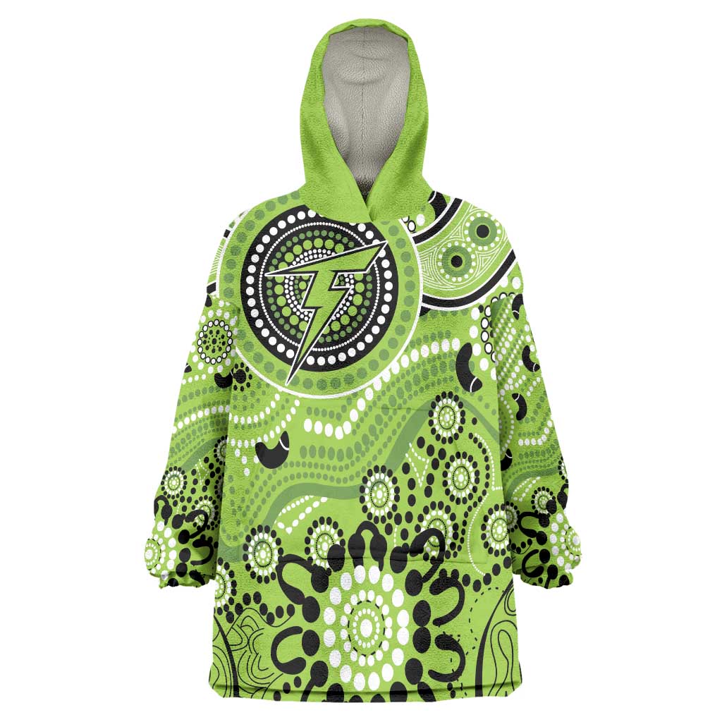 Thunder Cricket Custom Wearable Blanket Hoodie Australian Aboriginal - Vibe Hoodie Shop