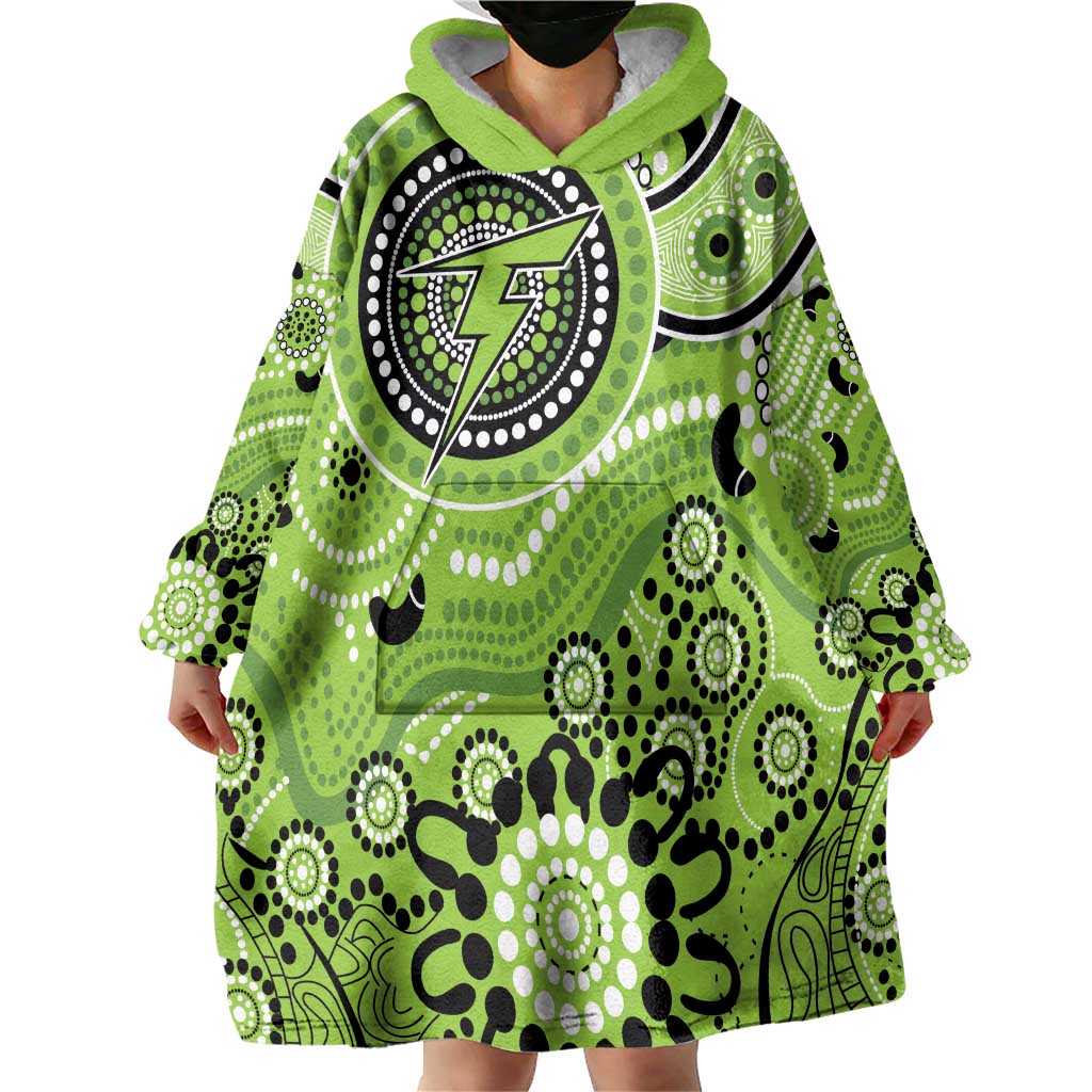 Thunder Cricket Custom Wearable Blanket Hoodie Australian Aboriginal - Vibe Hoodie Shop