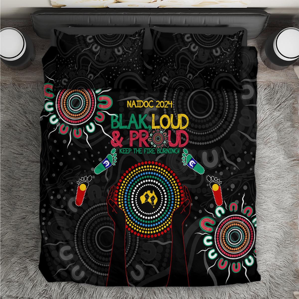 Blak Loud and Proud NAIDOC 2024 Bedding Set Indigenous Aboriginal - Vibe Hoodie Shop