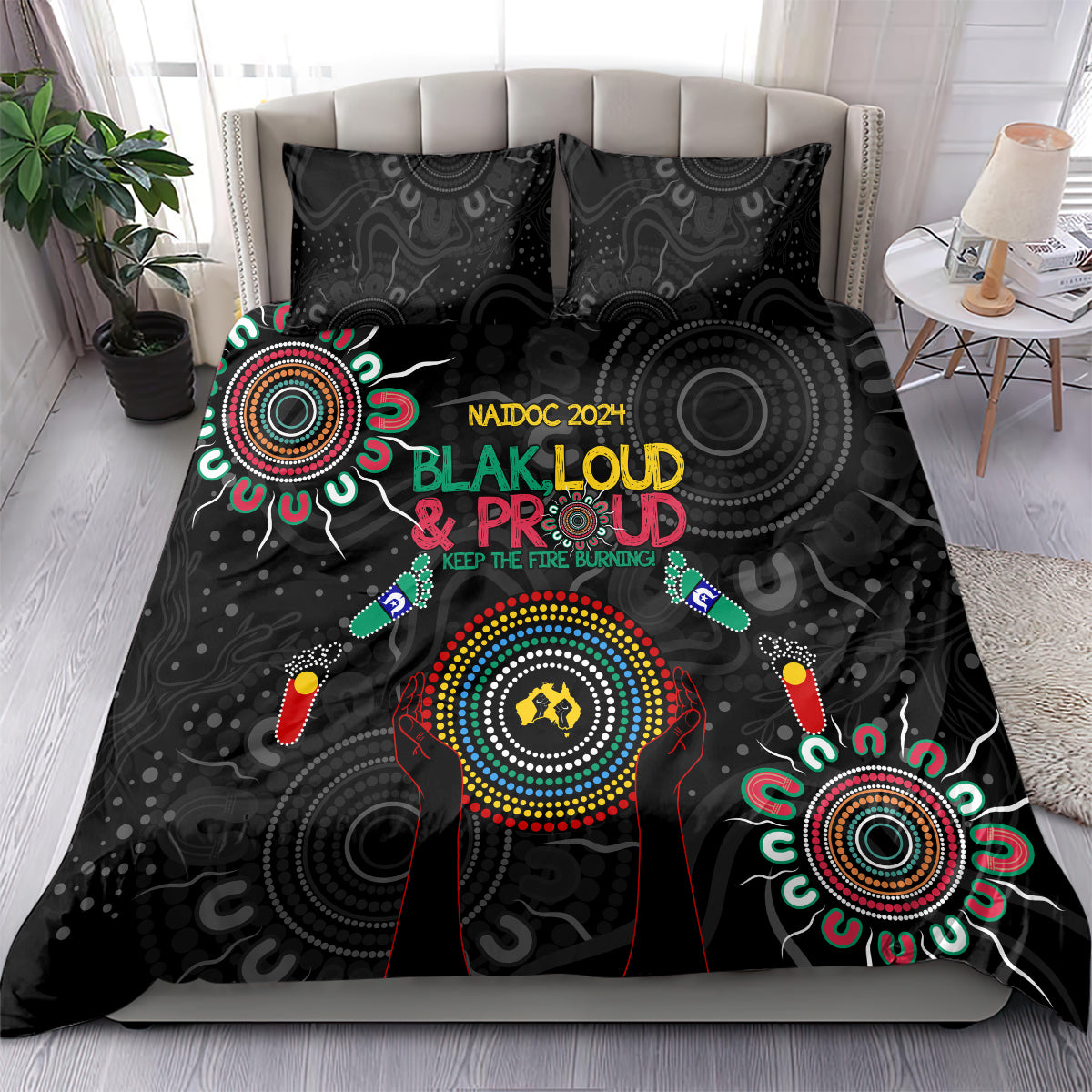 Blak Loud and Proud NAIDOC 2024 Bedding Set Indigenous Aboriginal - Vibe Hoodie Shop