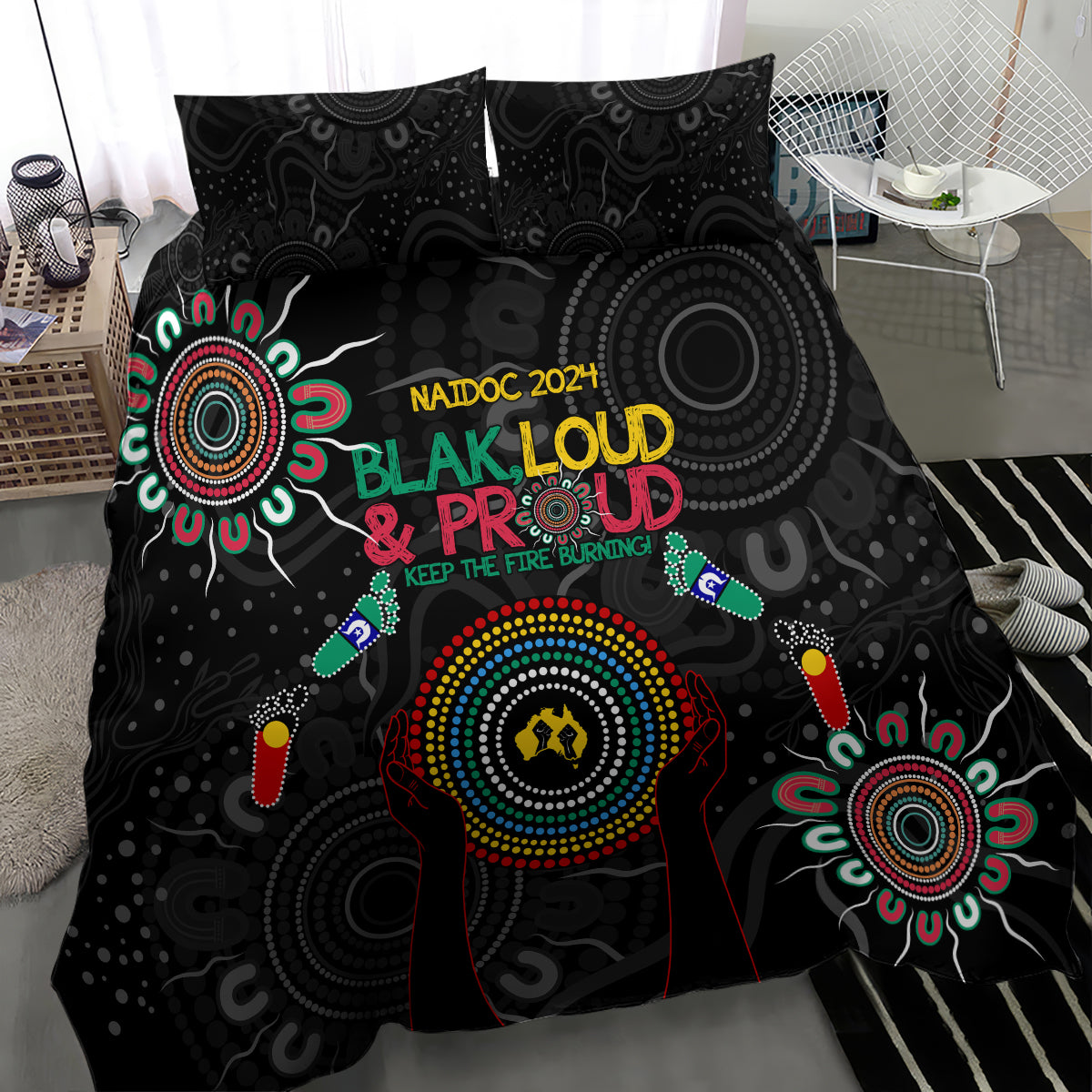 Blak Loud and Proud NAIDOC 2024 Bedding Set Indigenous Aboriginal - Vibe Hoodie Shop
