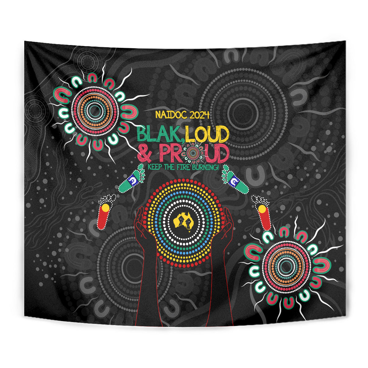 Blak Loud and Proud NAIDOC 2024 Tapestry Indigenous Aboriginal - Vibe Hoodie Shop