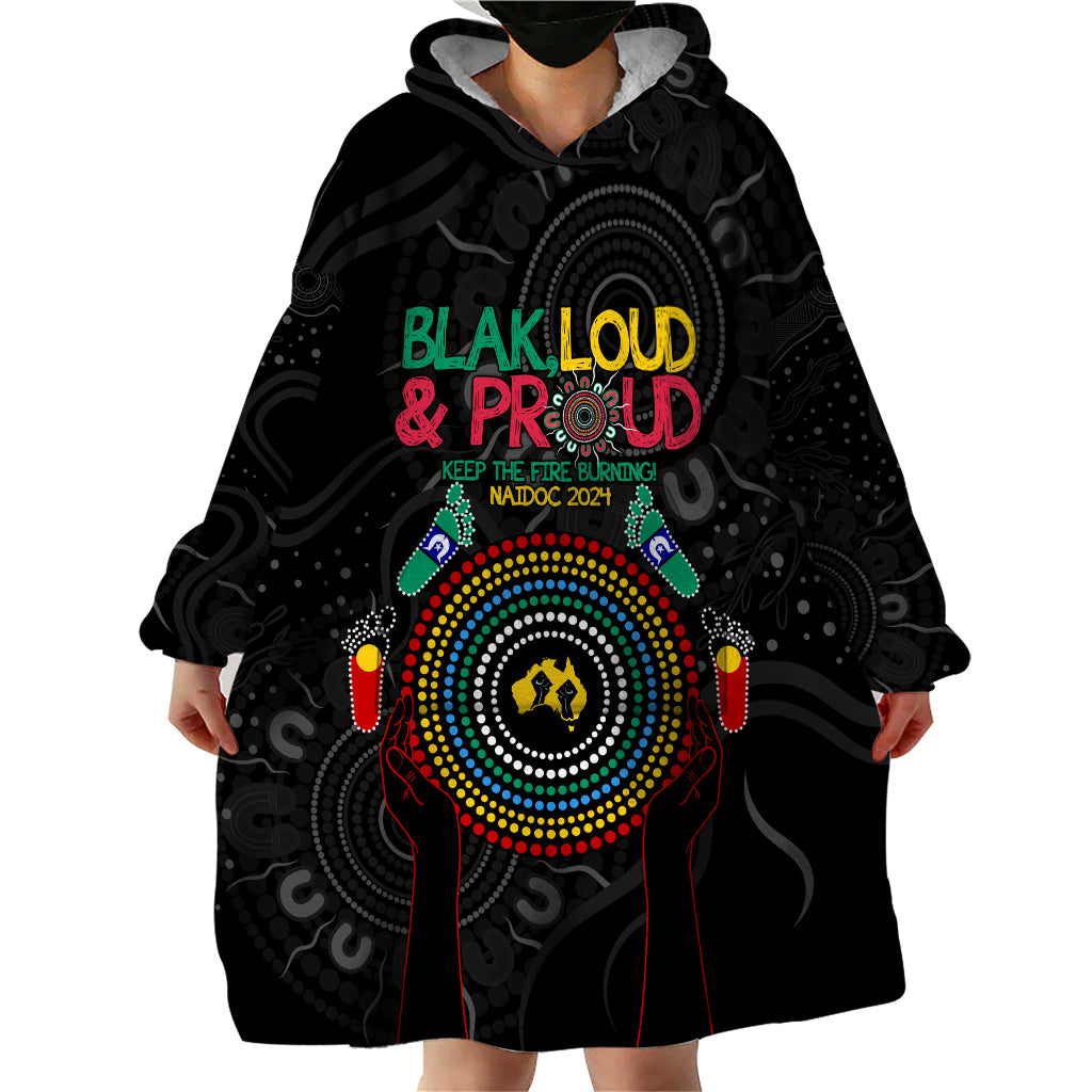 Blak Loud and Proud NAIDOC 2024 Wearable Blanket Hoodie Indigenous Aboriginal - Vibe Hoodie Shop