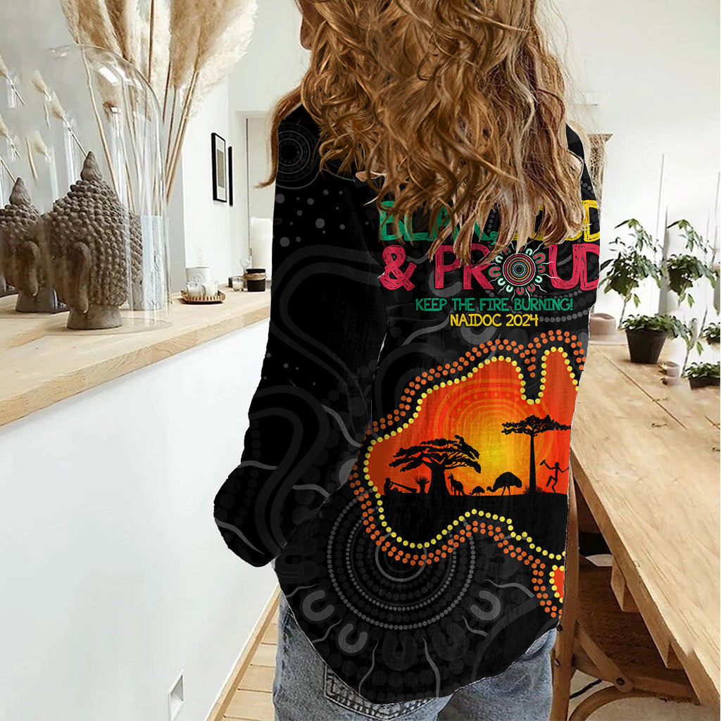 Blak Loud and Proud NAIDOC 2024 Women Casual Shirt Indigenous Aboriginal - Vibe Hoodie Shop