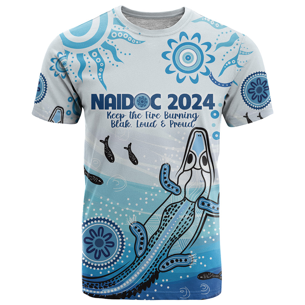 Personalised Keep the Fire Burning NAIDOC 2024 T Shirt Aboriginal Dot with Crocodile LT9 - Vibe Hoodie Shop