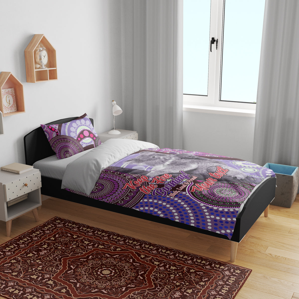 Personalised Australia Koala NAIDOC 2024 Bedding Set Keep the Fire Burning - Vibe Hoodie Shop