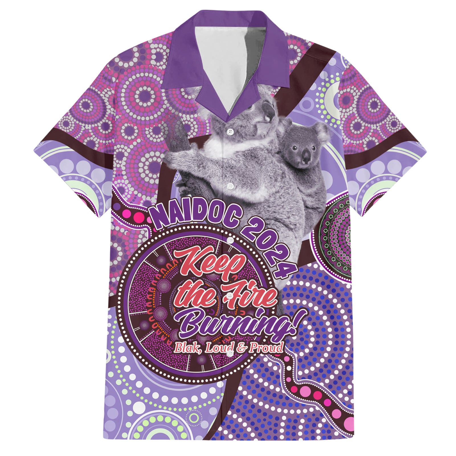 Personalised Australia Koala NAIDOC 2024 Hawaiian Shirt Keep the Fire Burning - Vibe Hoodie Shop