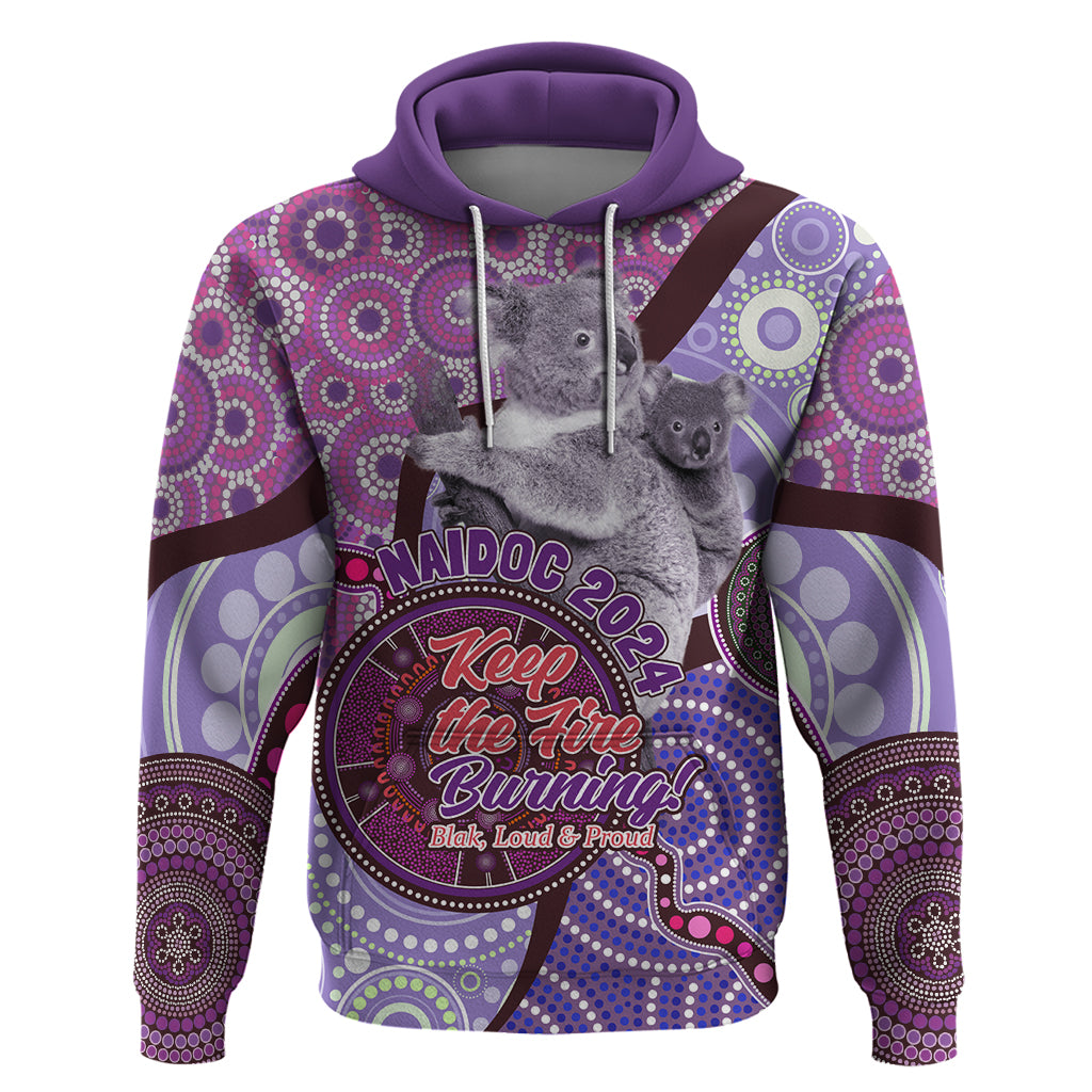 Personalised Australia Koala NAIDOC 2024 Hoodie Keep the Fire Burning LT9 - Vibe Hoodie Shop