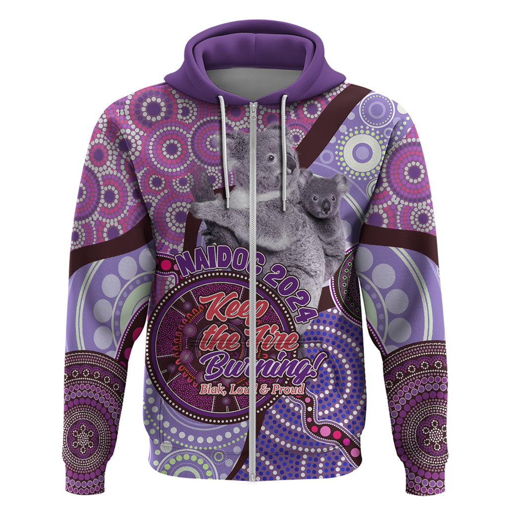 Personalised Australia Koala NAIDOC 2024 Hoodie Keep the Fire Burning LT9 - Vibe Hoodie Shop