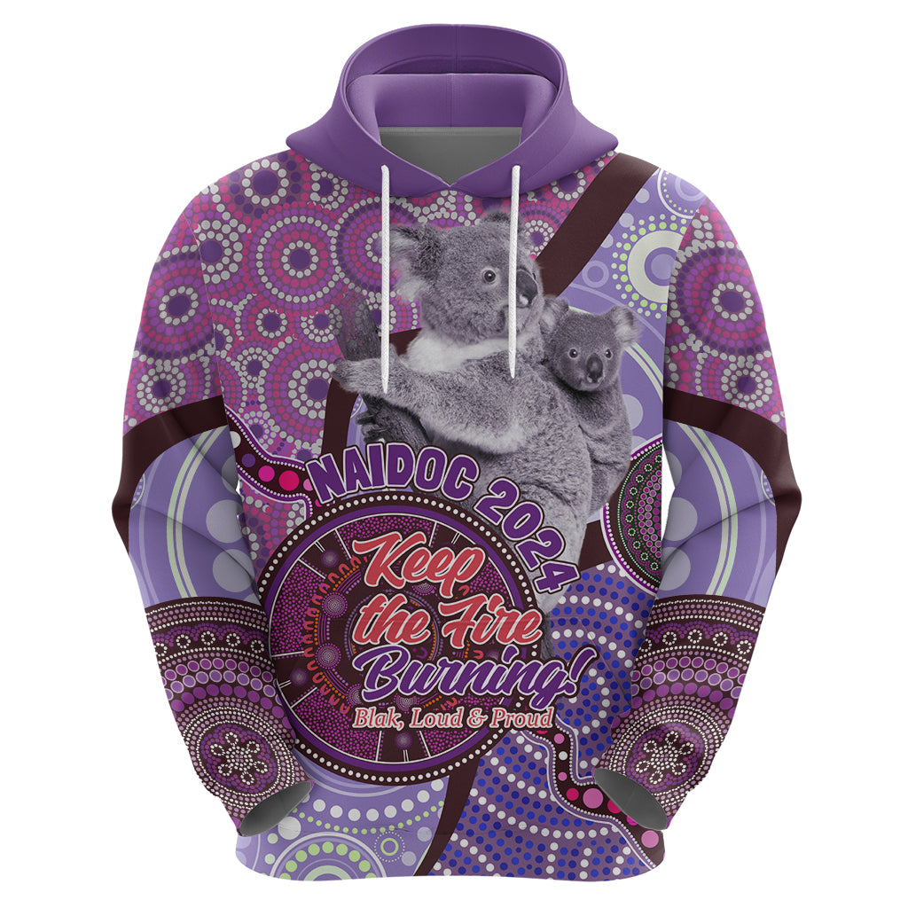 Personalised Australia Koala NAIDOC 2024 Hoodie Keep the Fire Burning LT9 - Vibe Hoodie Shop