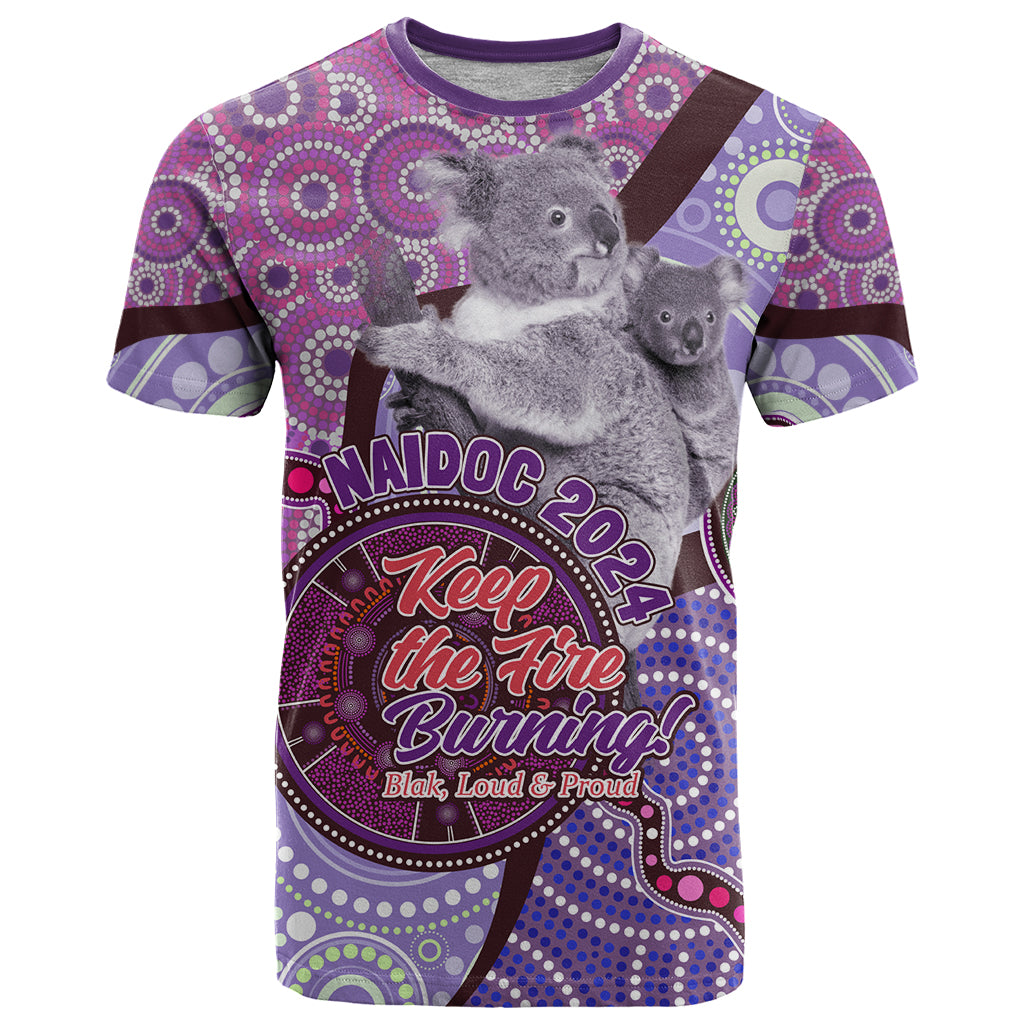 Personalised Australia Koala NAIDOC 2024 T Shirt Keep the Fire Burning LT9 - Vibe Hoodie Shop