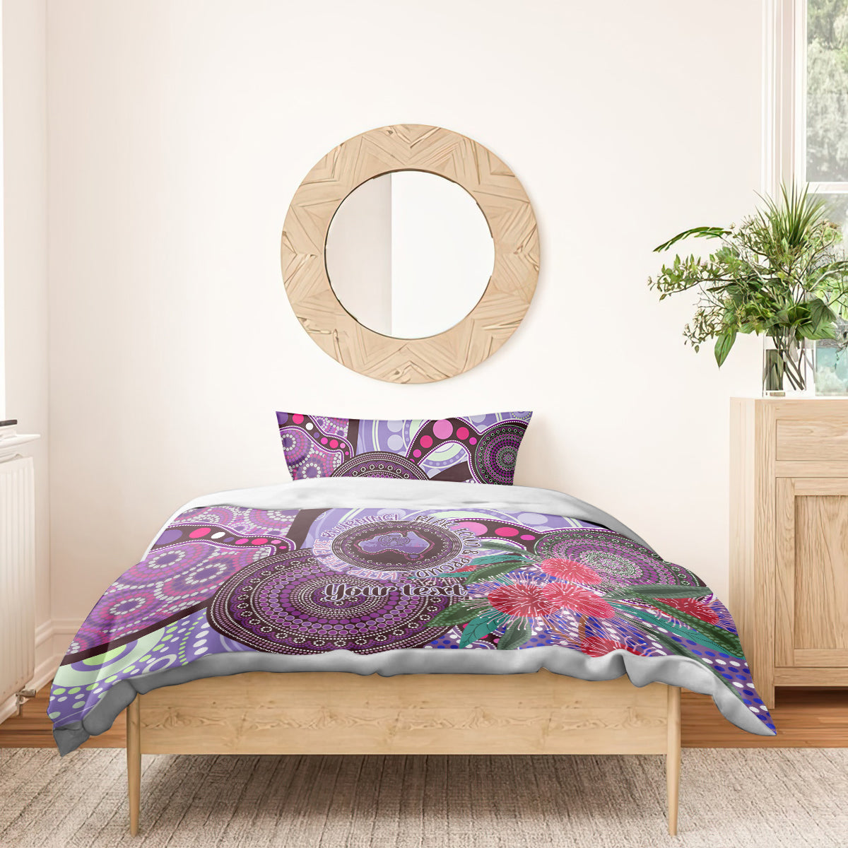 Personalised Australia NAIDOC 2024 Bedding Set Keep the Fire Burning Hakea Flowers - Vibe Hoodie Shop