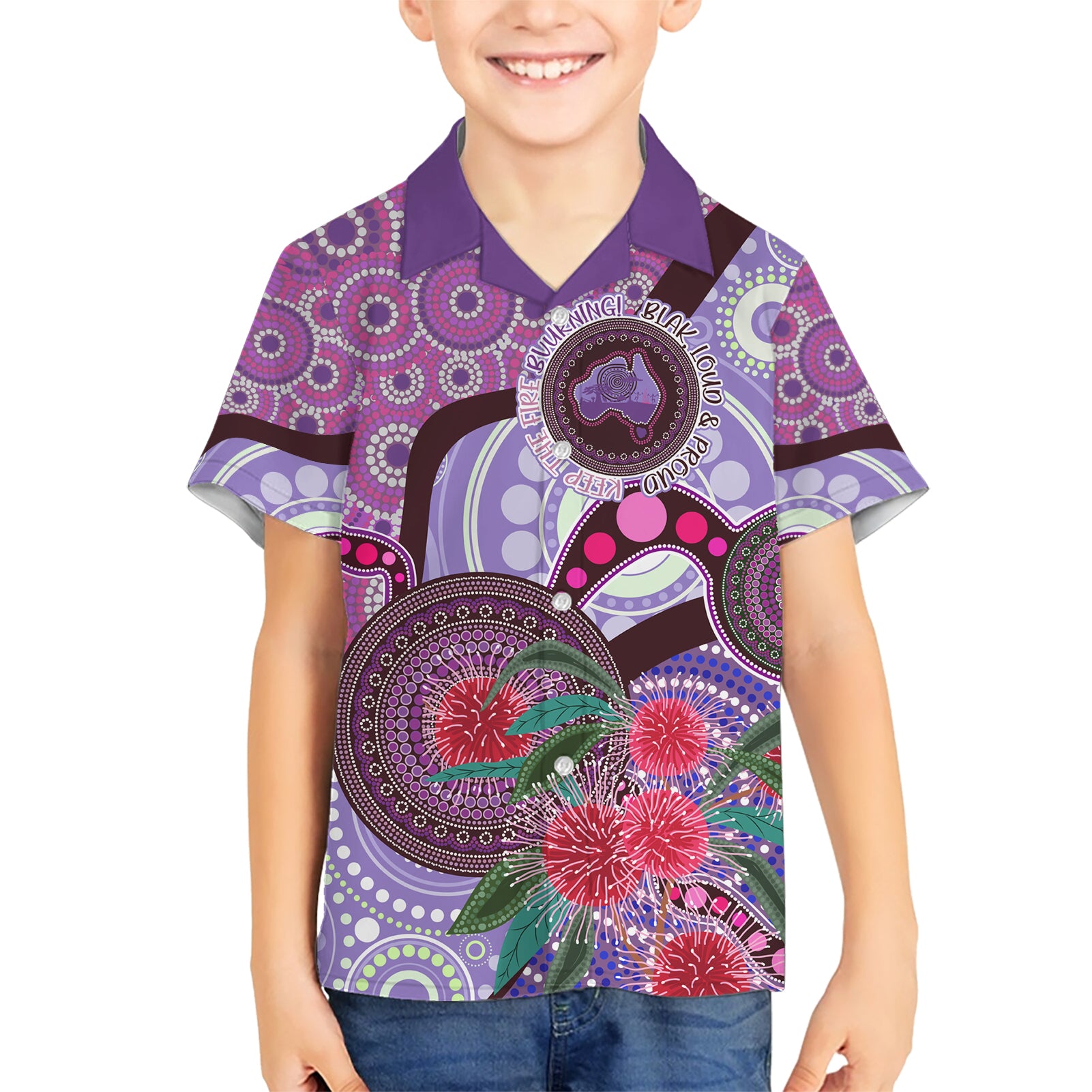 Personalised Australia NAIDOC 2024 Hawaiian Shirt Keep the Fire Burning Hakea Flowers - Vibe Hoodie Shop