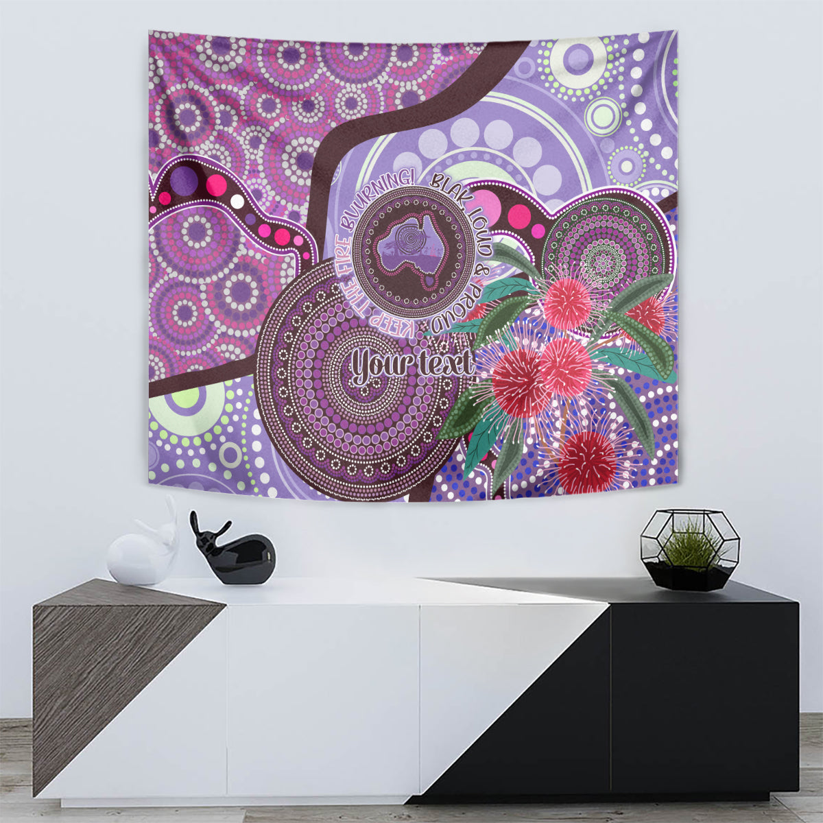 Personalised Australia NAIDOC 2024 Tapestry Keep the Fire Burning Hakea Flowers - Vibe Hoodie Shop