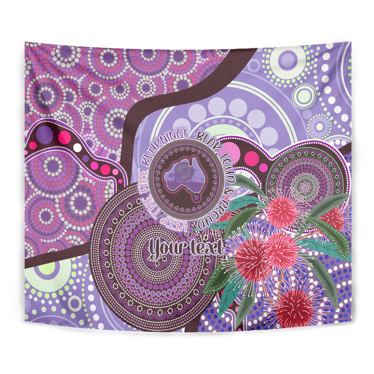 Personalised Australia NAIDOC 2024 Tapestry Keep the Fire Burning Hakea Flowers - Vibe Hoodie Shop