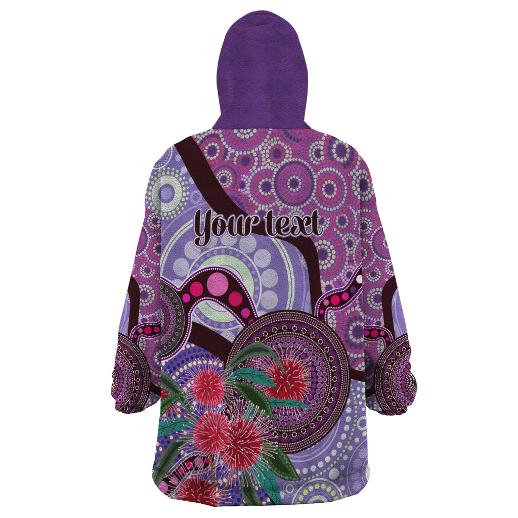 Personalised Australia NAIDOC 2024 Wearable Blanket Hoodie Keep the Fire Burning Hakea Flowers - Vibe Hoodie Shop