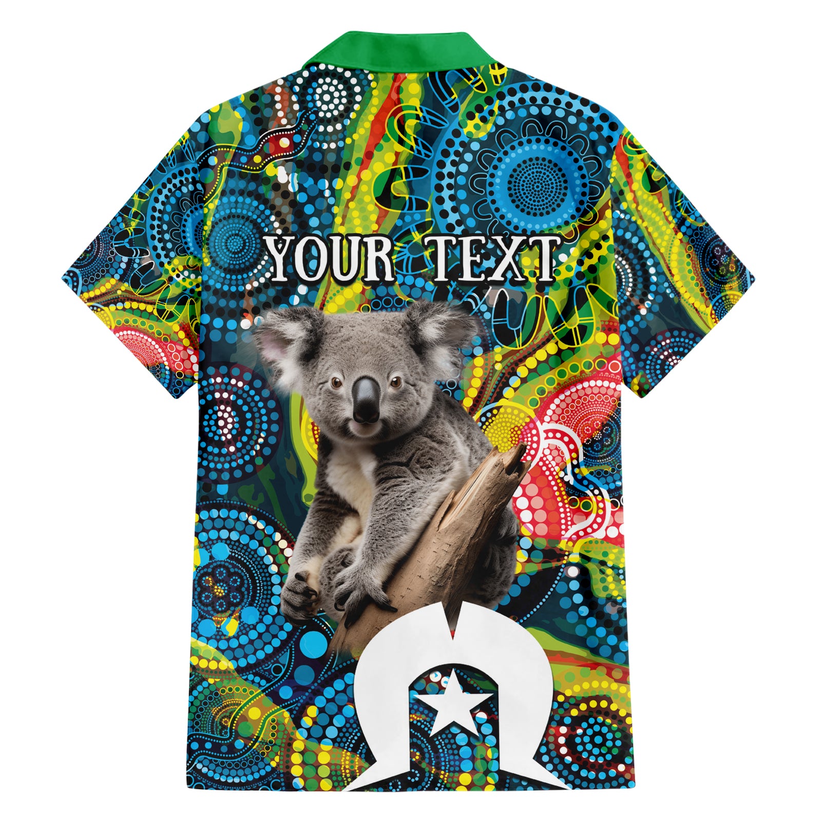 Personalised Vivid Minimal Koala Hawaiian Shirt NAIDOC 2024 Aboriginal Art Style No2 - Vibe Hoodie Shop