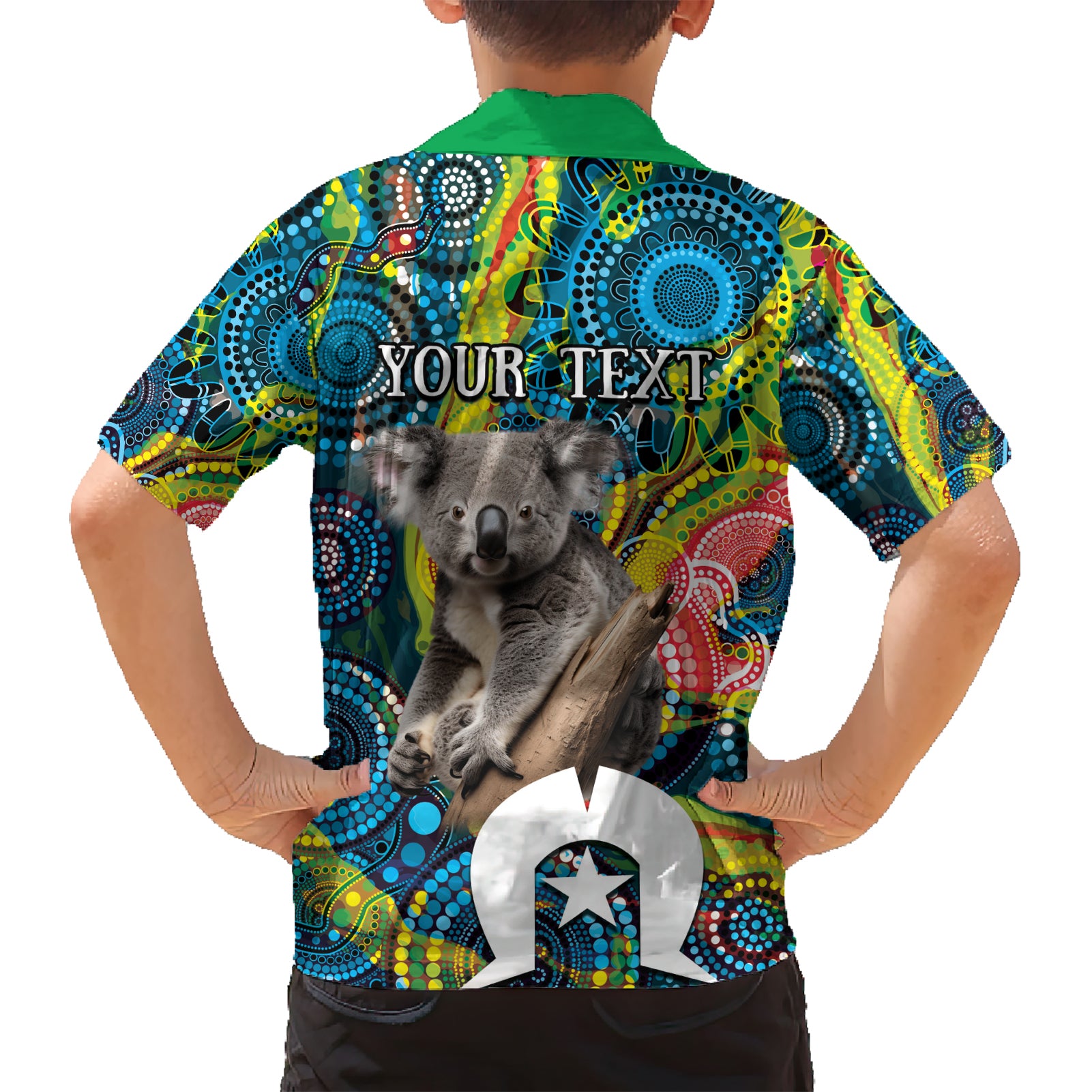 Personalised Vivid Minimal Koala Hawaiian Shirt NAIDOC 2024 Aboriginal Art Style No2 - Vibe Hoodie Shop