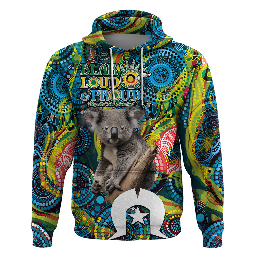 Personalised Vivid Minimal Koala Hoodie NAIDOC 2024 Aboriginal Art Style No2 LT9 - Vibe Hoodie Shop