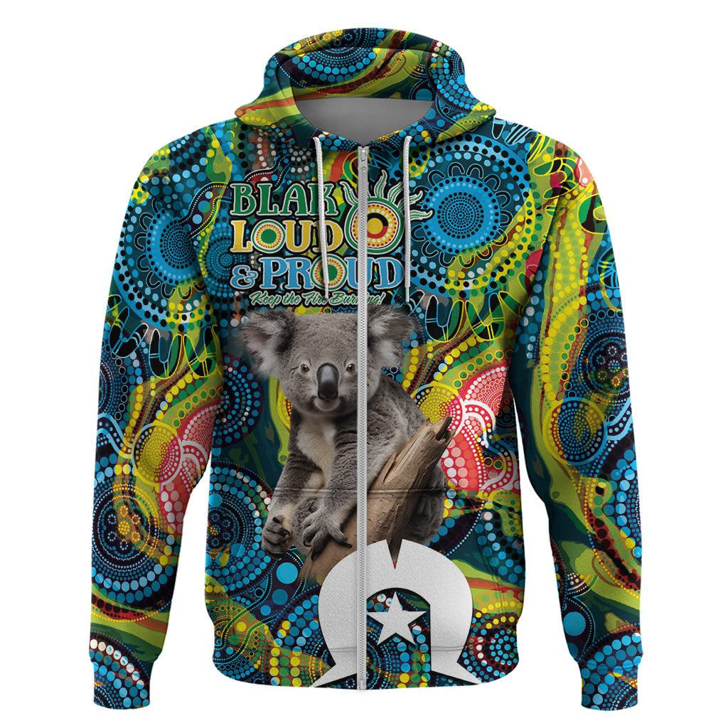 Personalised Vivid Minimal Koala Hoodie NAIDOC 2024 Aboriginal Art Style No2 LT9 - Vibe Hoodie Shop