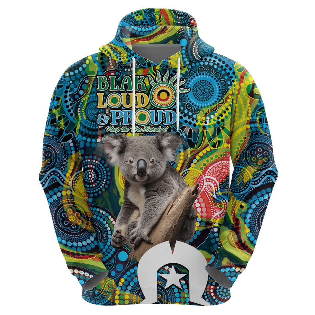 Personalised Vivid Minimal Koala Hoodie NAIDOC 2024 Aboriginal Art Style No2 LT9 - Vibe Hoodie Shop