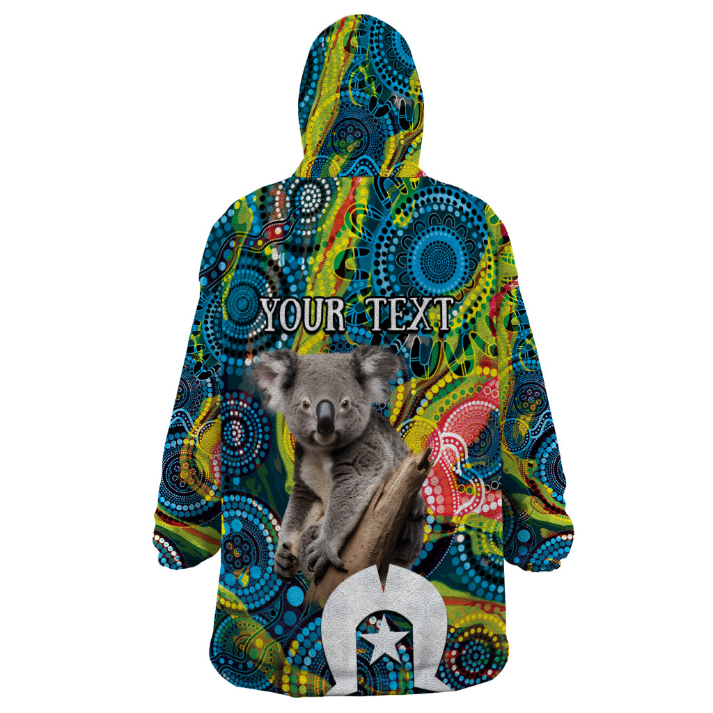 Personalised Vivid Minimal Koala Wearable Blanket Hoodie NAIDOC 2024 Aboriginal Art Style No2 - Vibe Hoodie Shop