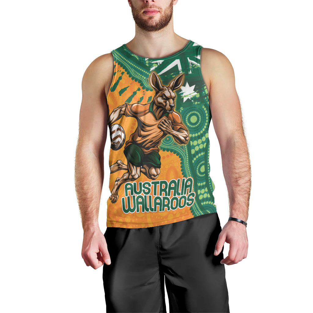 Custom Australia Rugby Wallaroos Men Tank Top Indigenous Aboriginal Pacific Champions - Vibe Hoodie Shop