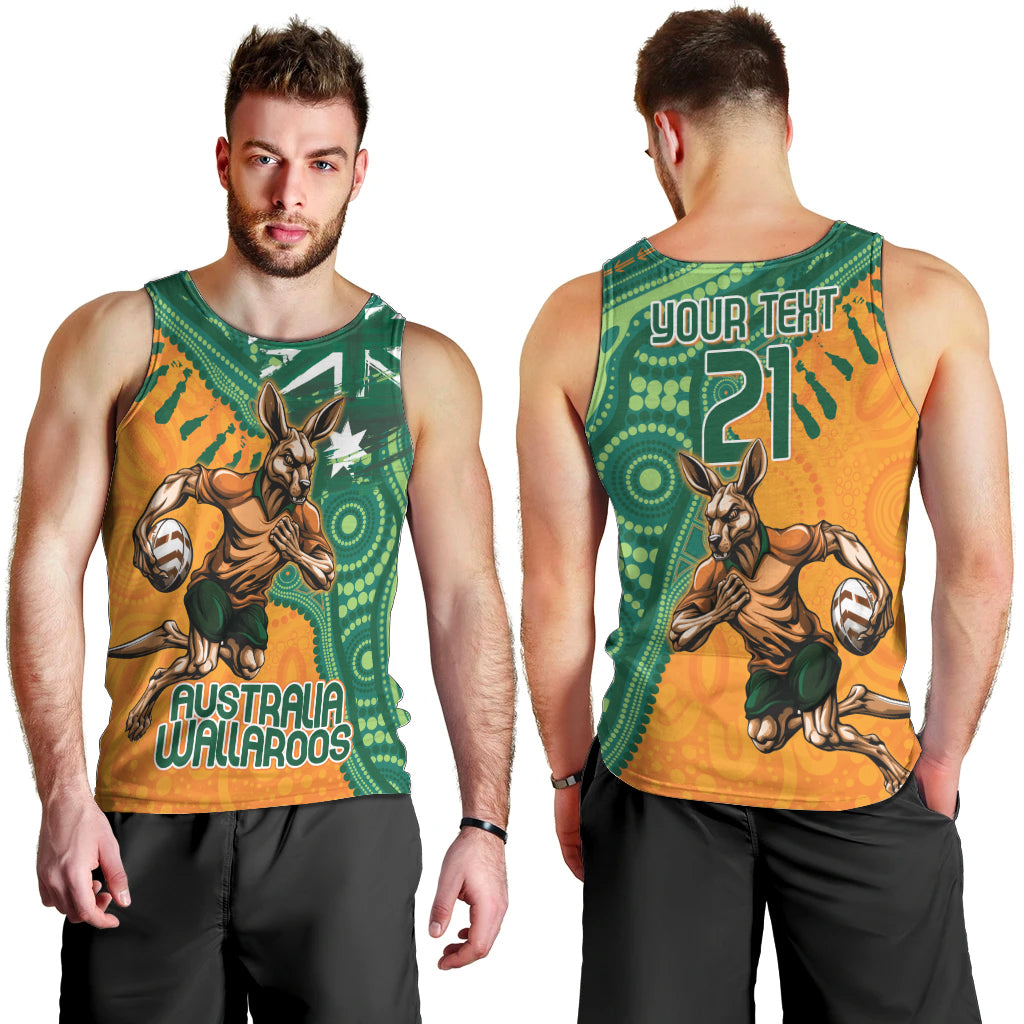 Custom Australia Rugby Wallaroos Men Tank Top Indigenous Aboriginal Pacific Champions - Vibe Hoodie Shop
