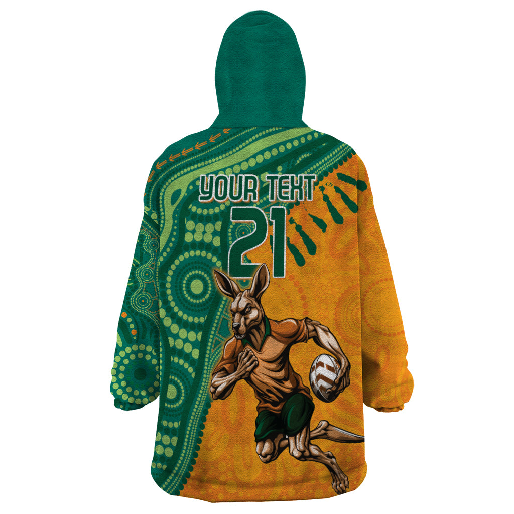 Custom Australia Rugby Wallaroos Wearable Blanket Hoodie Indigenous Aboriginal Pacific Champions - Vibe Hoodie Shop